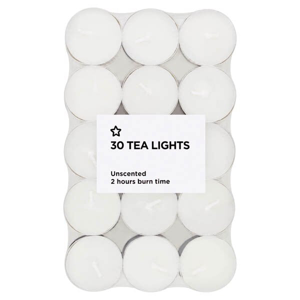 Superdrug Un-fragranced tea light candles