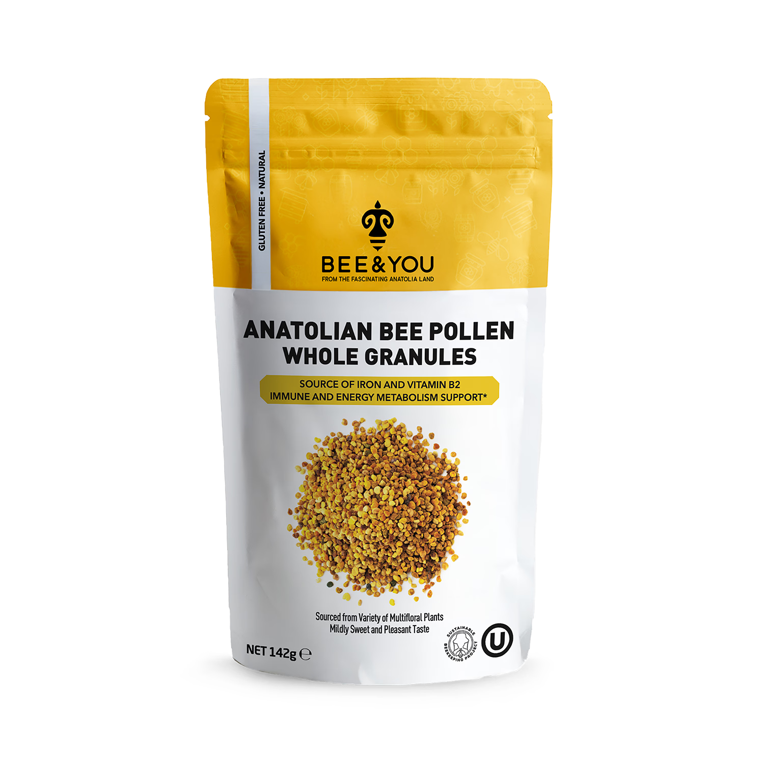 BEE&YOU dried bee pollen whole granules 142g - British product