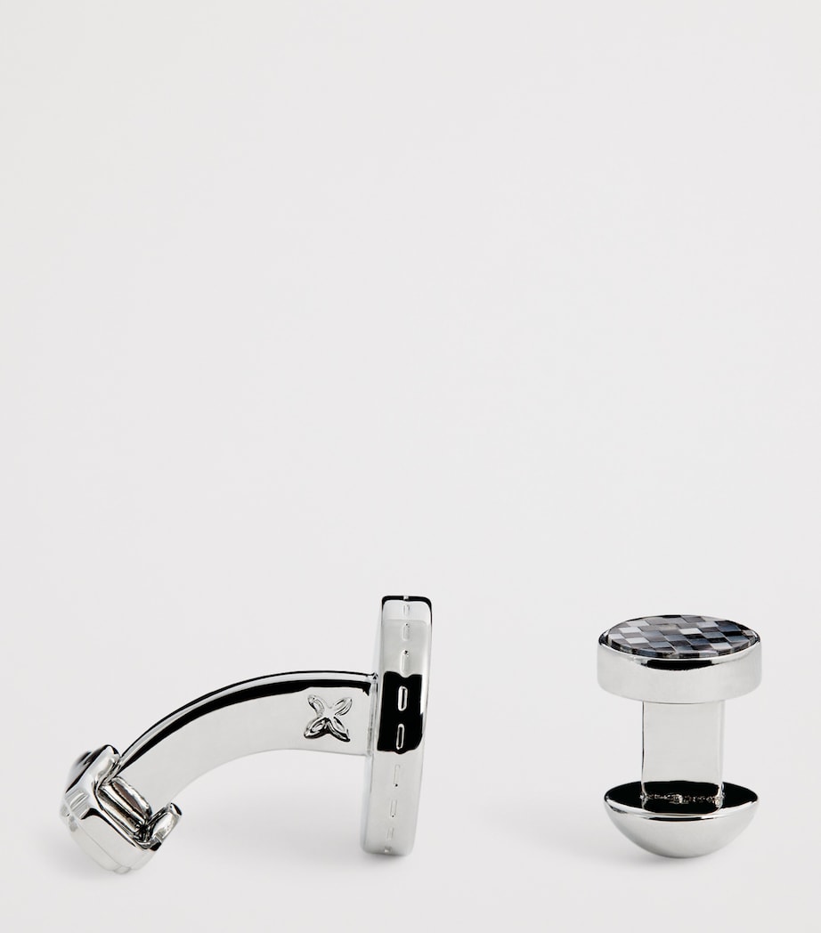 Tateossian onyx checkerboard cufflinks set - British product
