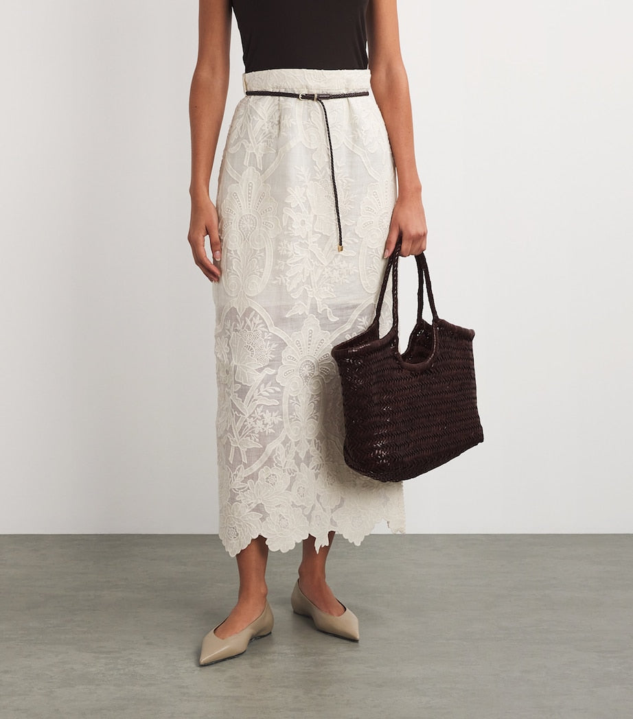 Dragon Diffusion large woven leather Nantucket tote bag (British brand)