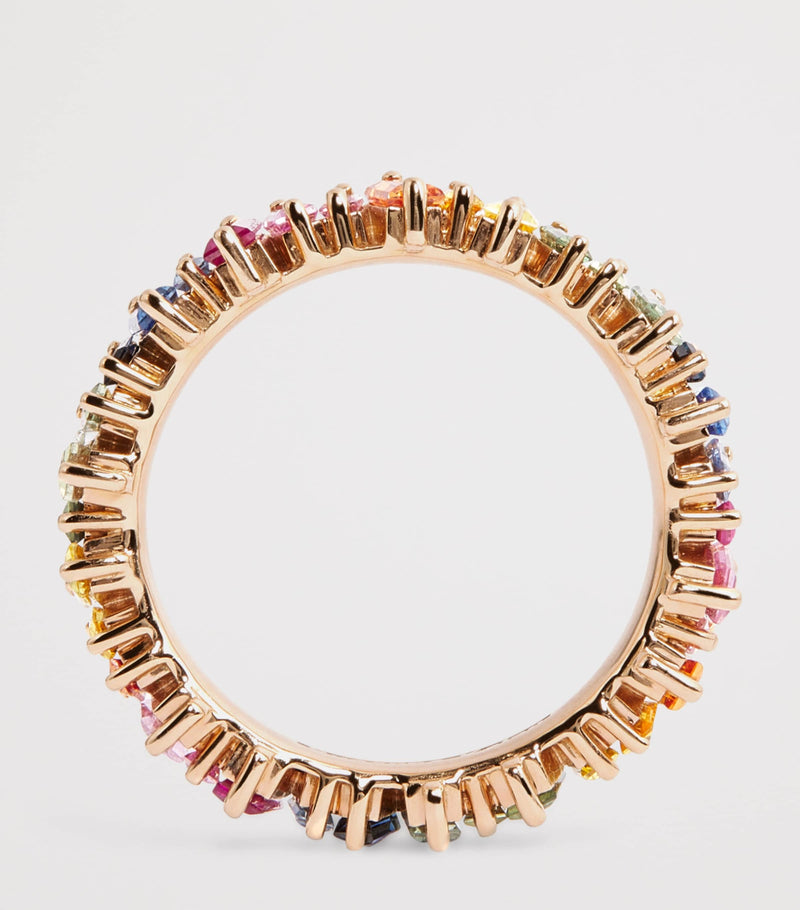 Suzanne Kalan Bold eternity ring with rainbow sapphires, UK version