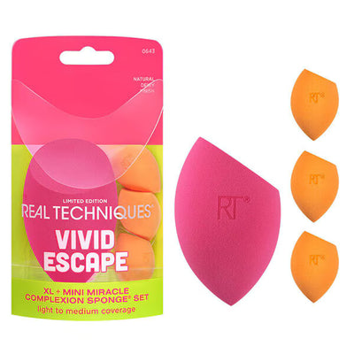 Real Techniques Miracle Complexion Sponge Set XL Mini Vivid Escape