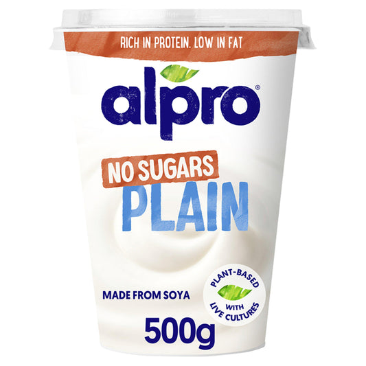Alpro Plain No Sugars Soya Dairy Free Yoghurt Alternative 500g GOODS Sainsburys   