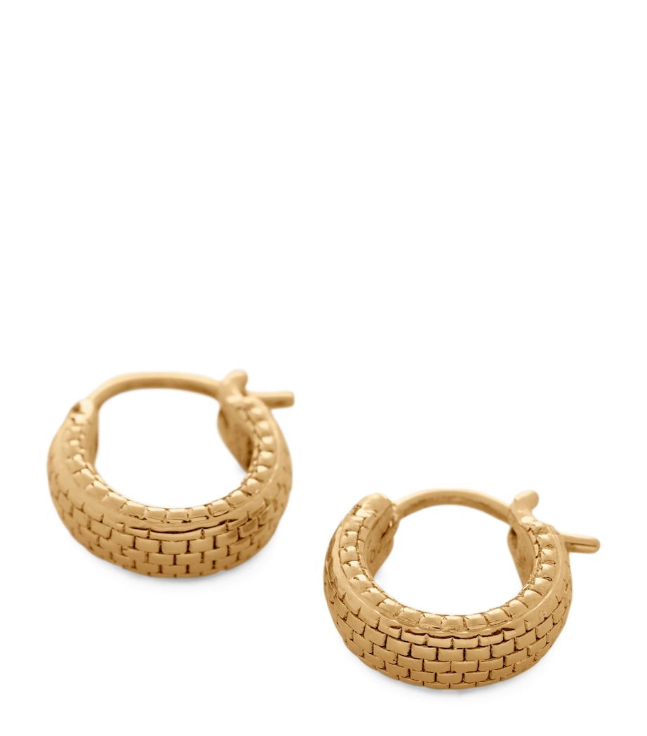 Monica Vinader Heirloom huggie earrings gold vermeil, UK version