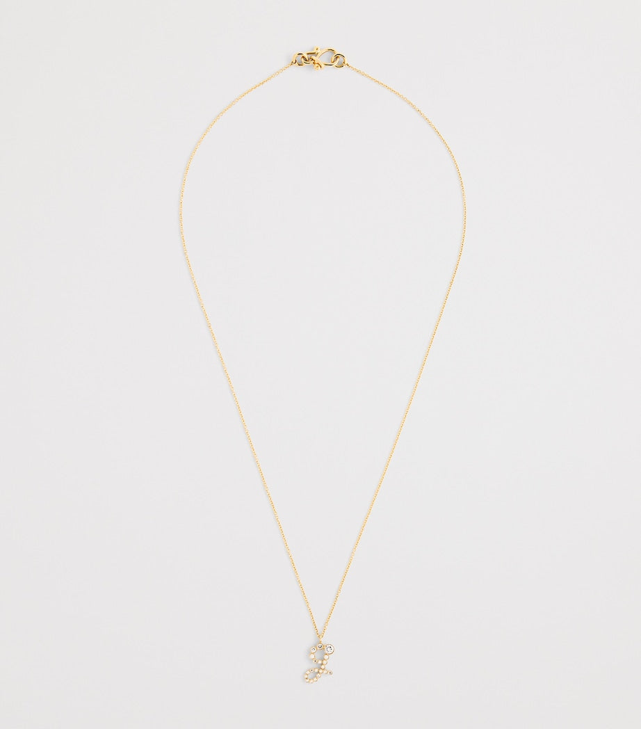 Sophie Bille Brahe yellow gold diamond 'G' necklace - British product