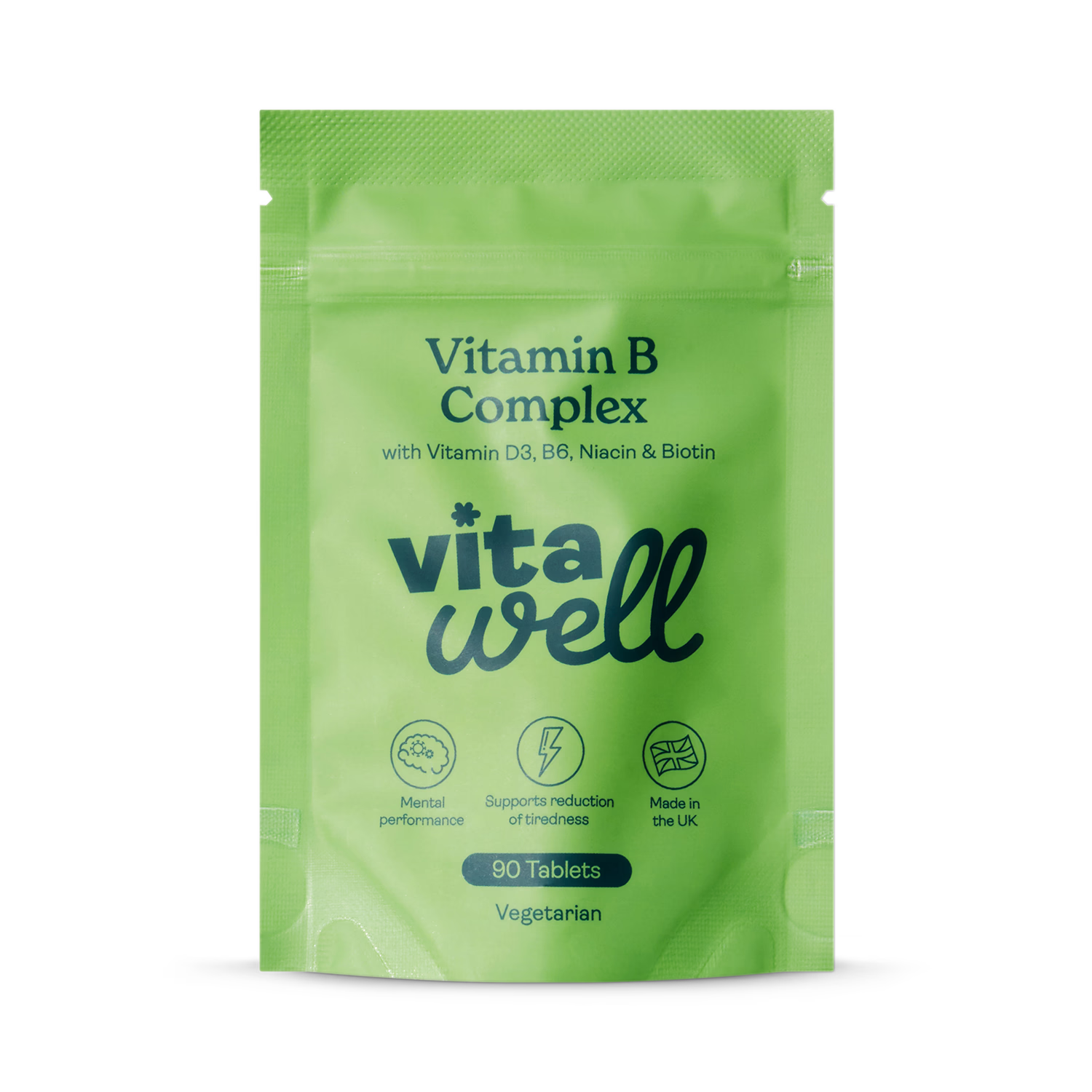 Vitawell B Complex with Vitamin D3 90 tablets, imported from the UK
