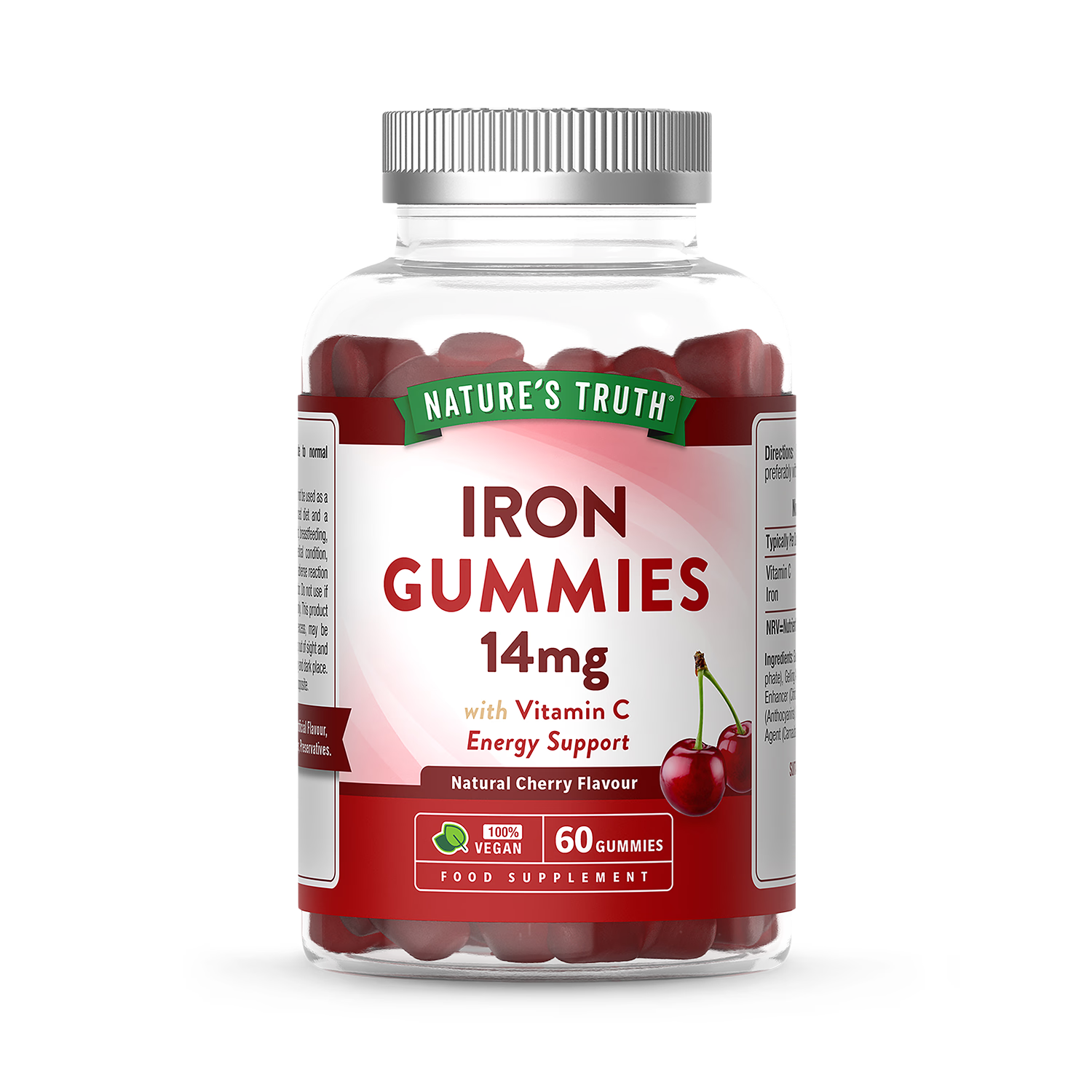 Nature's Truth iron gummies 14mg cherry flavour, UK version