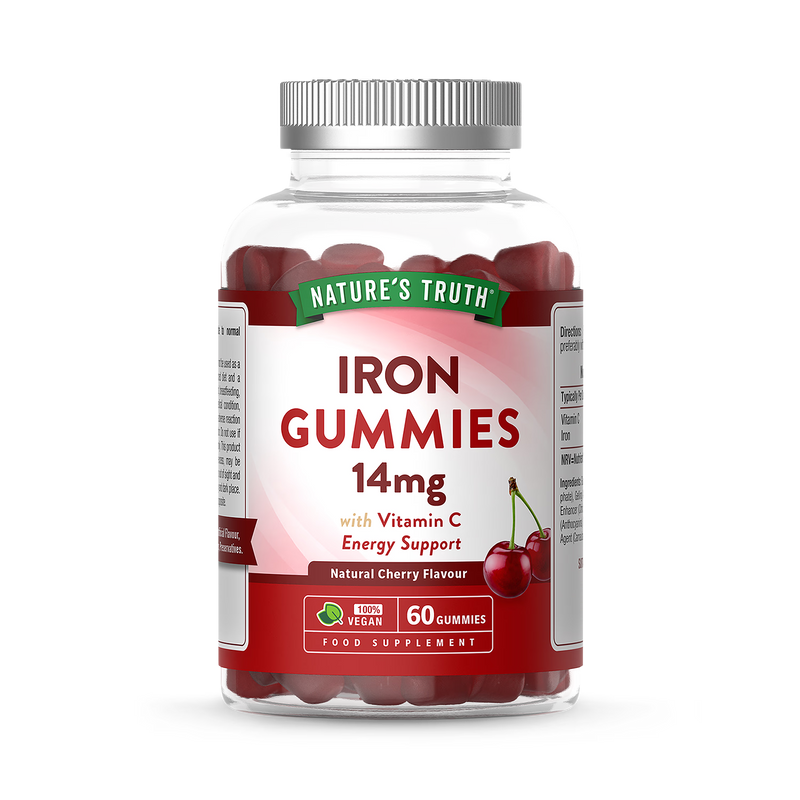 Nature's Truth iron gummies 14mg cherry flavour, UK version