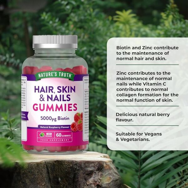 Nature's Truth Hair Skin Nails Gummies 60 Count, UK version