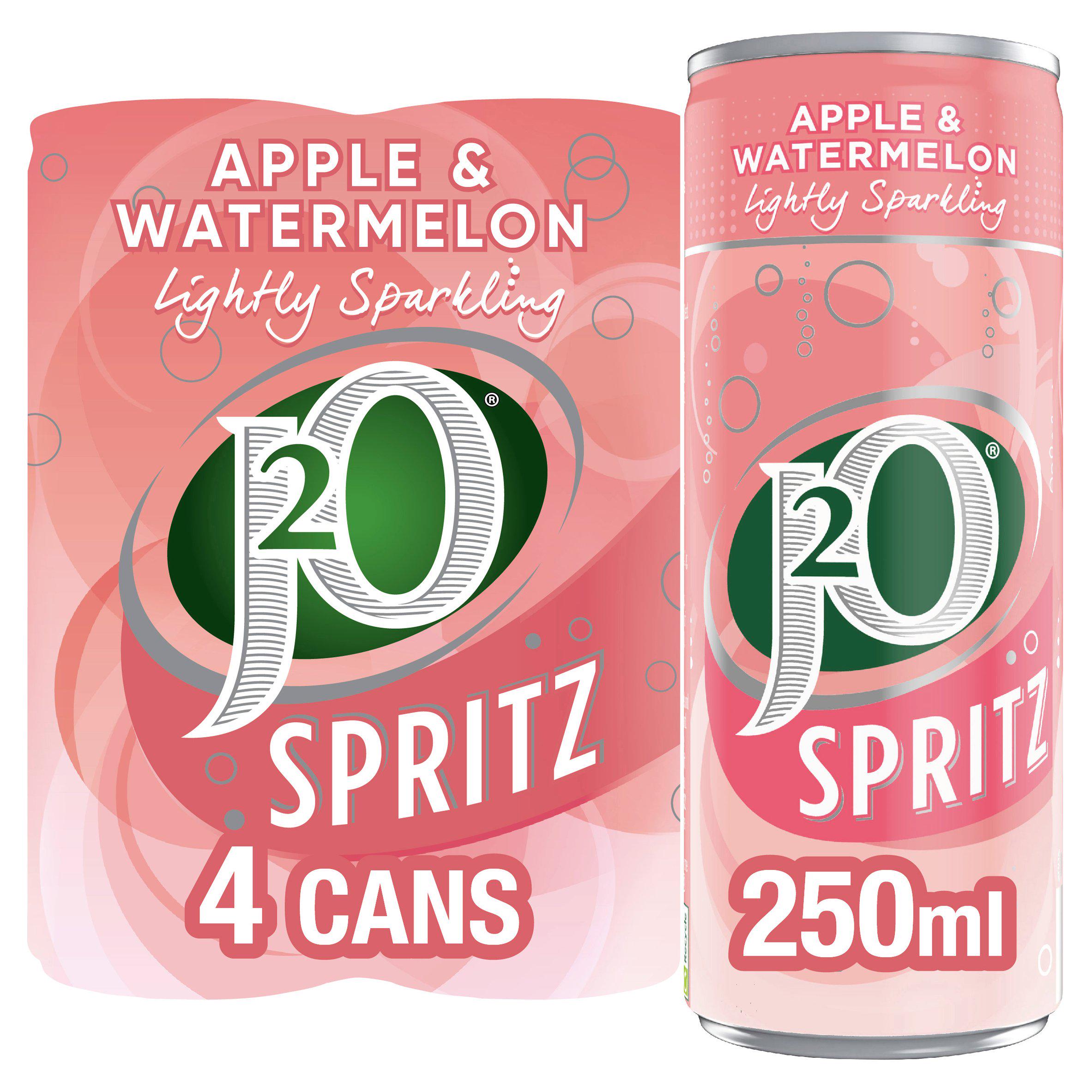 J2O Spritz Sparkling Apple & Watermelon Cans 4x250ml Adult soft drinks Sainsburys   