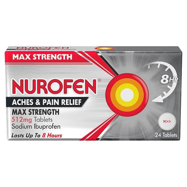 Nurofen Ibuprofen Max Strength Pain Relief Tablets 512mg 24s GOODS Superdrug   