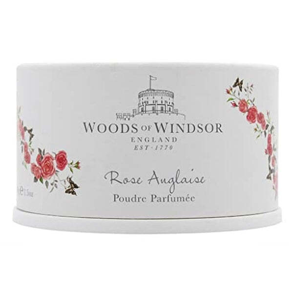 Woods of Windsor dusting powder True Rose 100g, imported from the UK