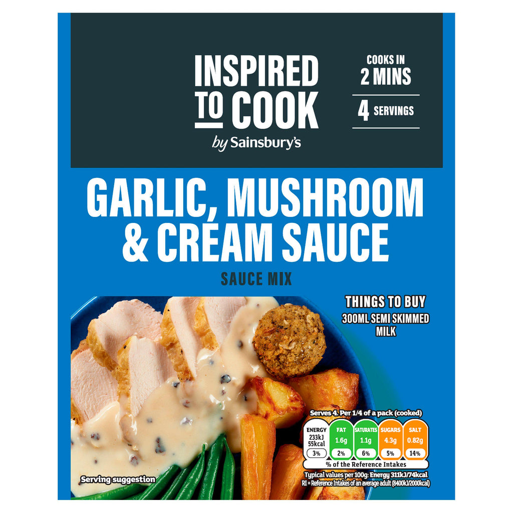 Sainsbury's Garlic, Mushroom & Cream Sauce Mix, Inspired to Cook 26g