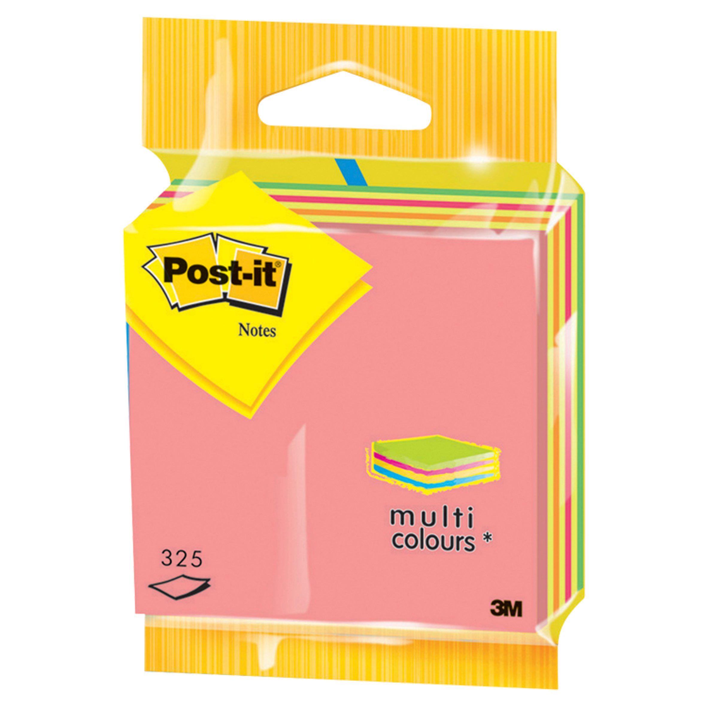 Post-It Neon Rainbow Cube Pink GOODS Sainsburys   