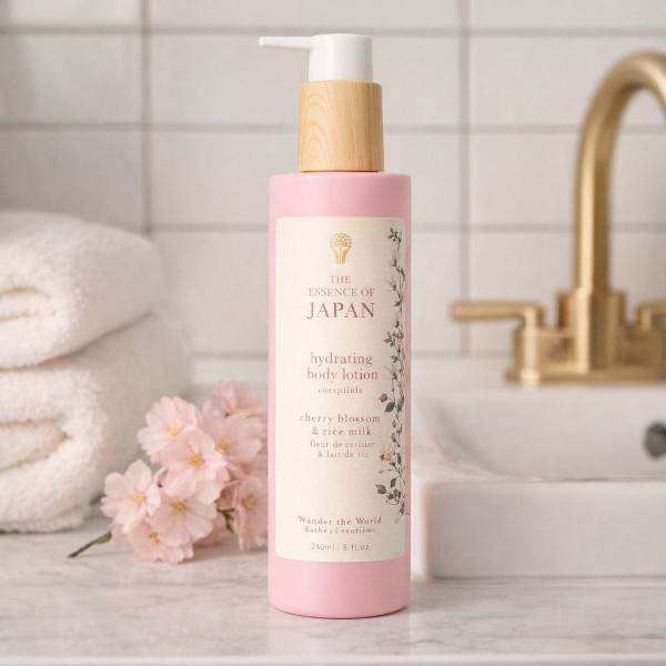 Wanderflower Essence of Japan body lotion 240ml, UK version