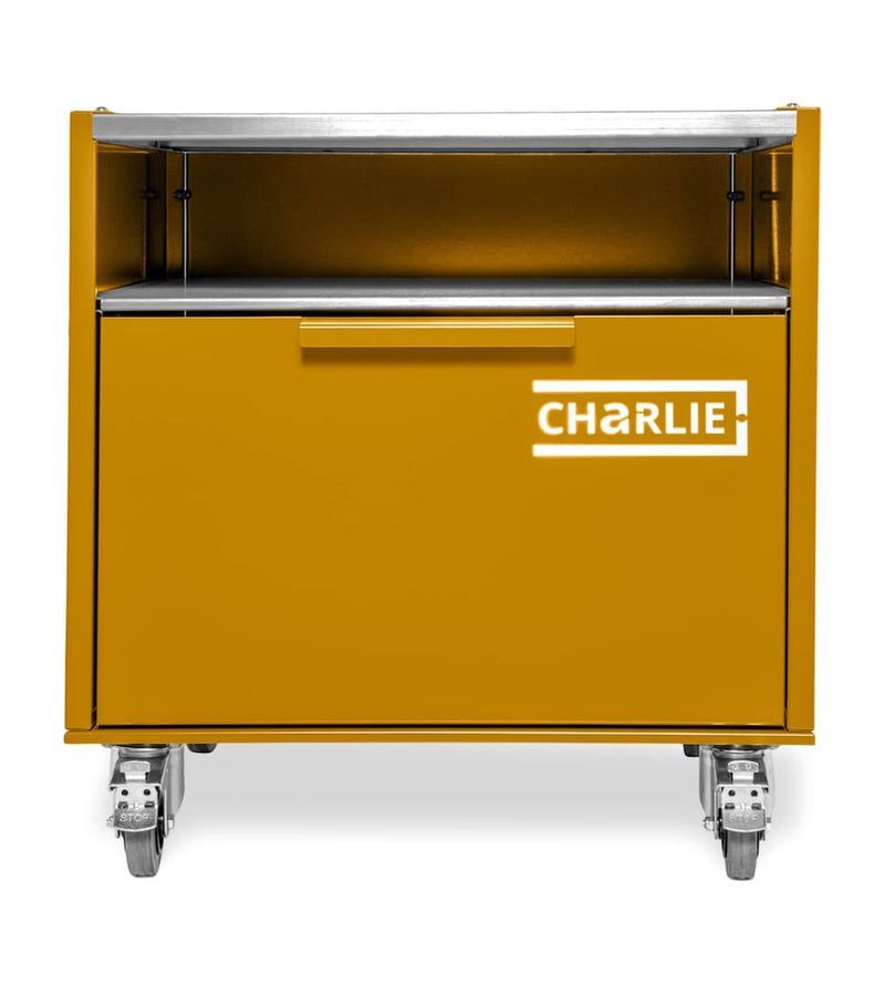 Charlie Oven outdoor island cabinet with castors for storage and prep - British product