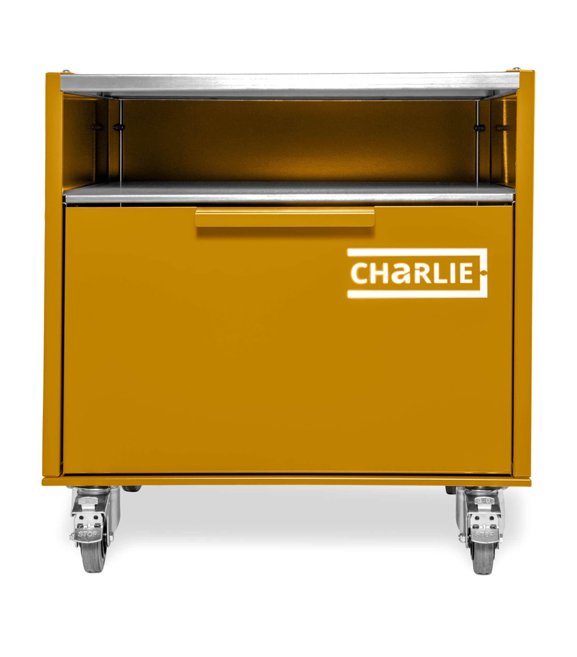 Charlie Oven outdoor island cabinet with castors for storage and prep - British product