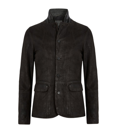 Harrods AllSaints Leather Survey Blazer Distressed Leather Blazer - Jetzt online bei McGrocer kaufen