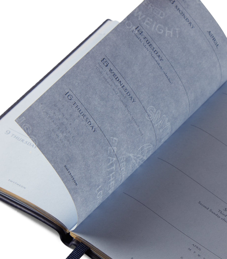 Smythson Panama leather weekly diary 2026, 14cm x 9cm (British brand)
