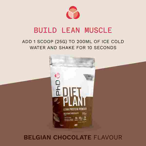 PhD plant protein powder Belgian chocolate 500g (British brand)