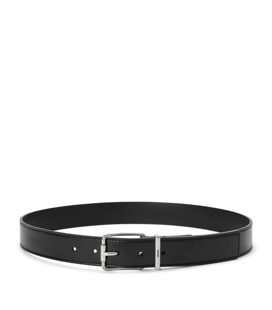 LOEWE leather belt 3.5cm silver buckle, UK version