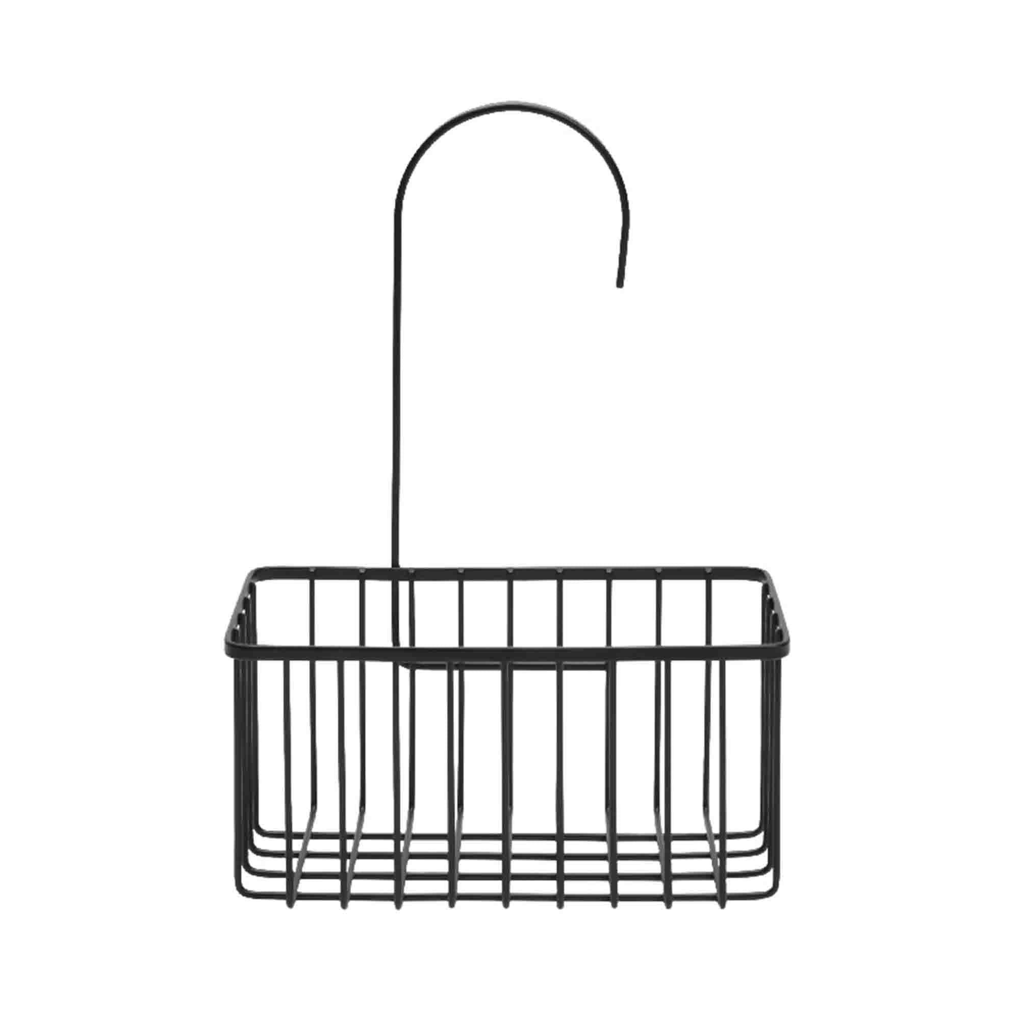 Sainsbury's Home In Shower Basket with Hook Black GOODS Sainsburys   