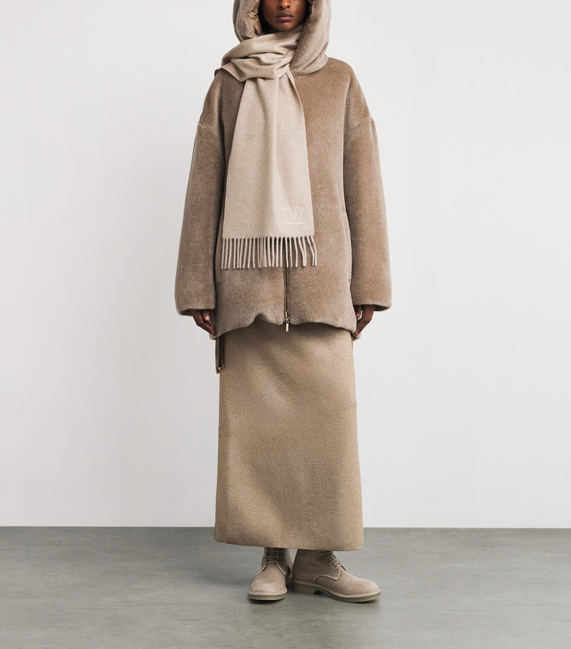 Max Mara cashmere monogram scarf luxury accessory, UK version