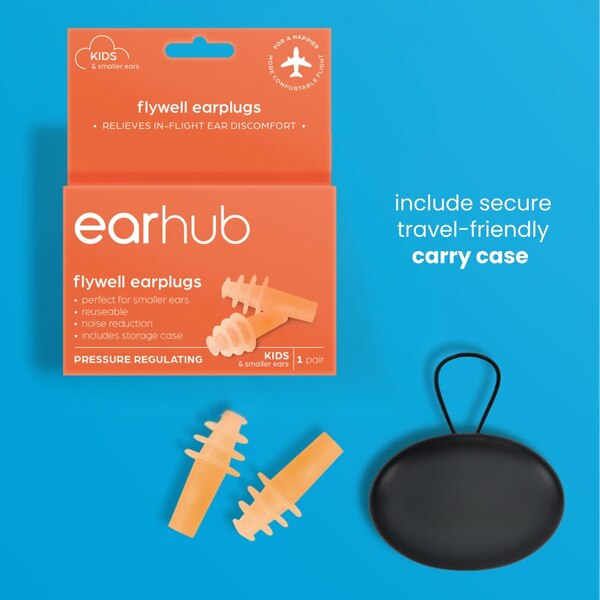 Earhub Flywell flight earplugs 1 pair small - British product