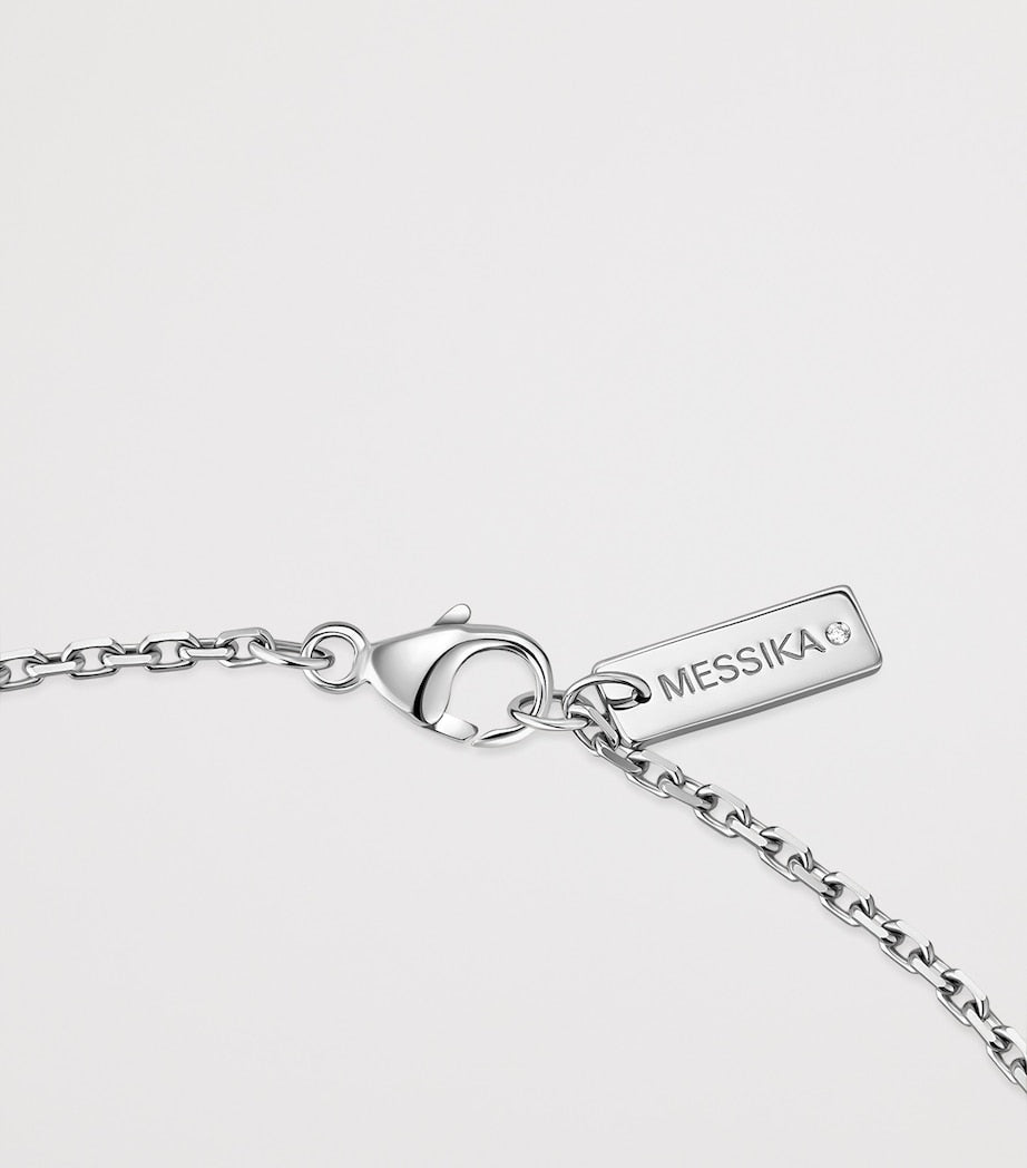 Messika tie necklace white gold and diamond 0.10ct, imported from the UK