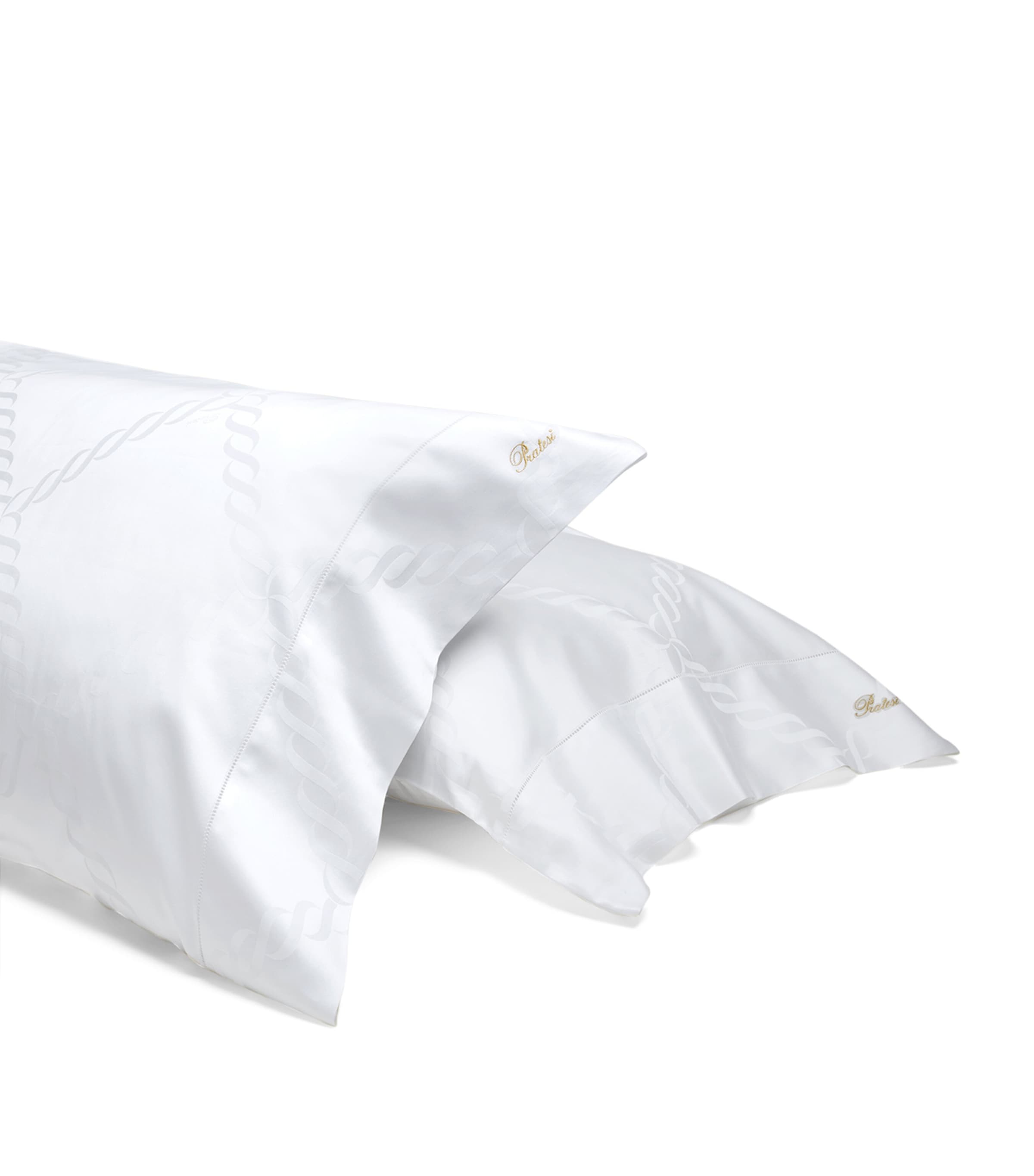 Bolster Pillowcase with Braid Motif in Egyptian Cotton, 13cm x 41cm
