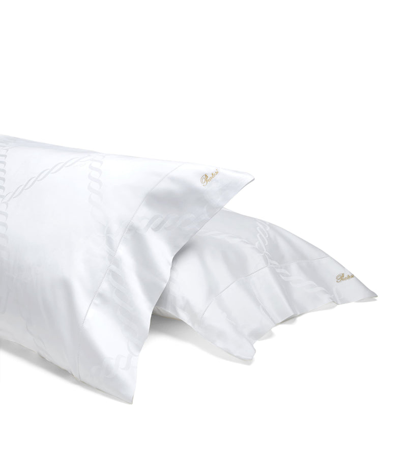 Bolster Pillowcase with Braid Motif in Egyptian Cotton, 13cm x 41cm