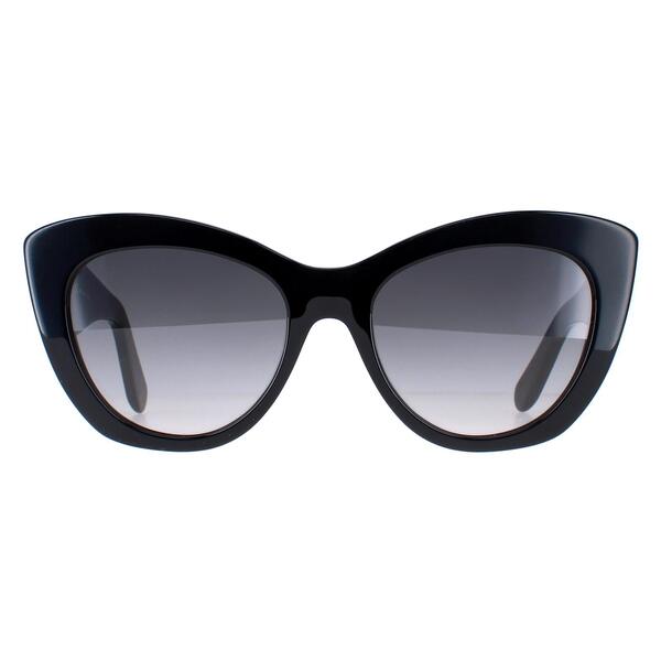 Salvatore Ferragamo cat eye sunglasses black grey gradient lenses (British brand)