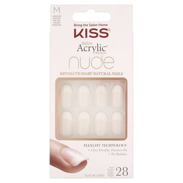 Kiss Salon Acrylic Nude Fake Nail Kit - Graceful GOODS Superdrug   