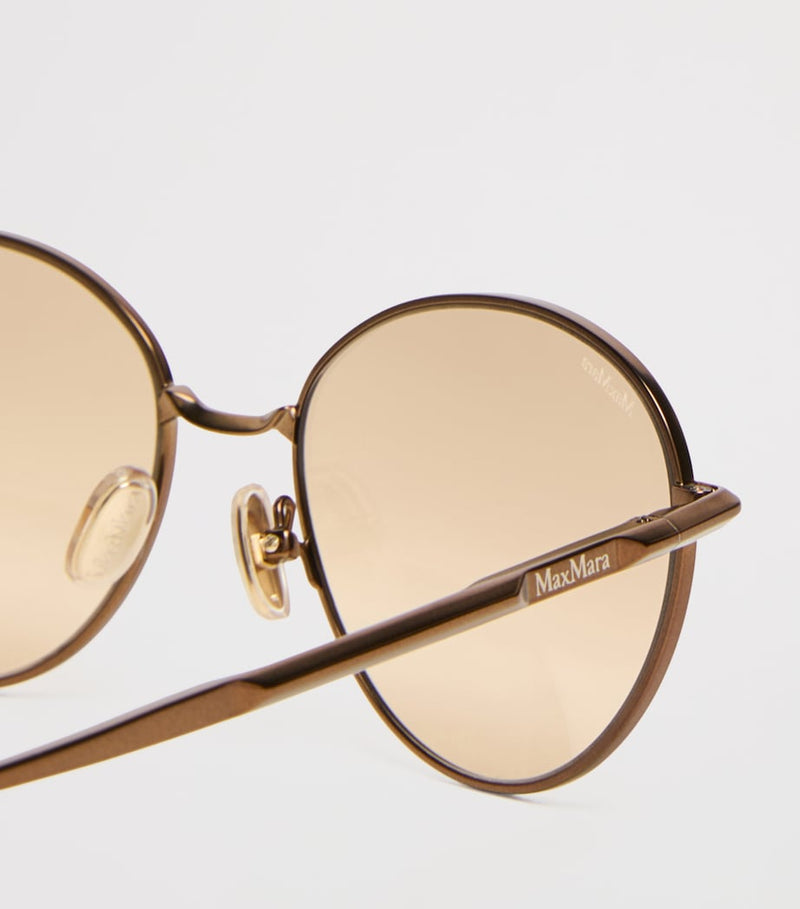 Max Mara metal oval sunglasses with carrying case (British brand)