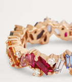 Suzanne Kalan eternity ring rainbow sapphire diamonds rose gold - British product