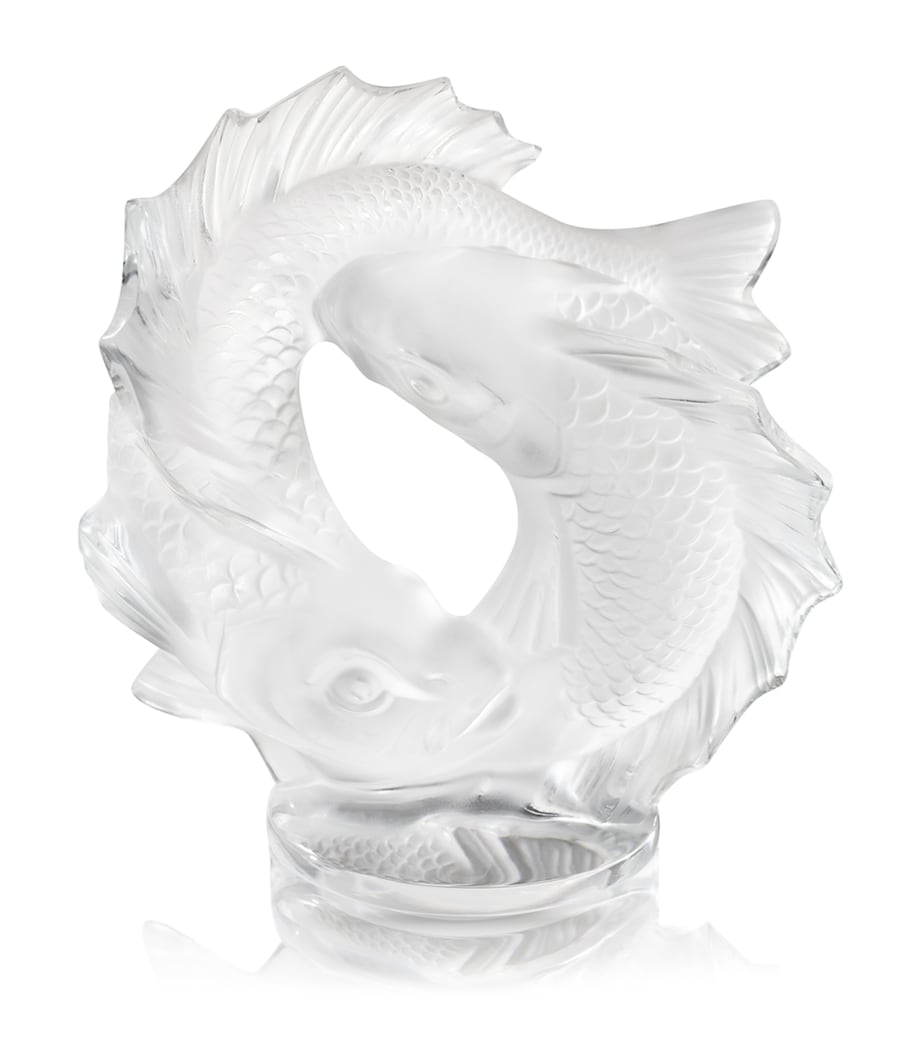 Lalique double fish crystal sculpture, UK version