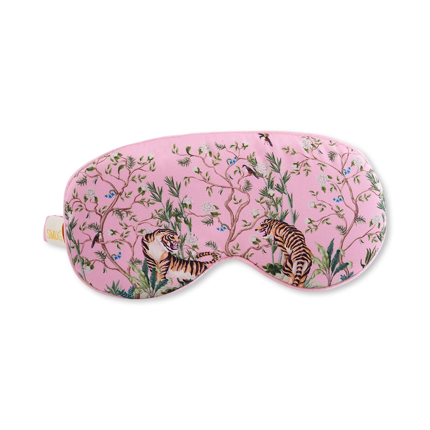 Smug padded satin sleep mask in Tiger print, UK version