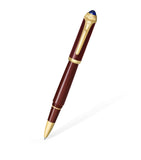 Cartier composite rollerball pen with gold-tone details and blue resin cabochon, 15cm length - British product