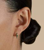 Astrid & Miyu white gold diamond emerald huggie hoops (British brand)