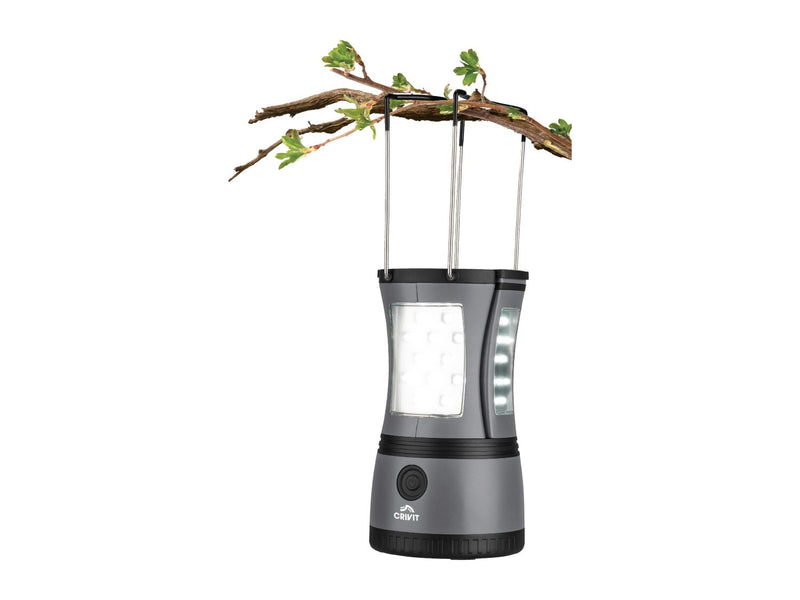 2-in-1 camping lamp grey with removable torches, imported from the UK