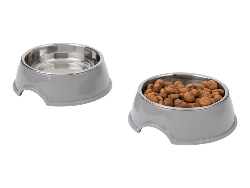 Pet bowl set two stainless steel bowls 200ml - British product