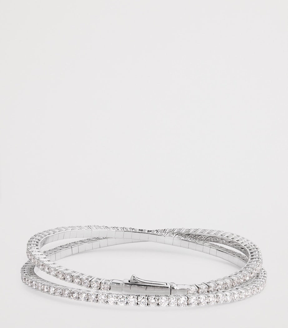 YEPREM Y-Couture white gold diamond crossover bracelet (British brand)