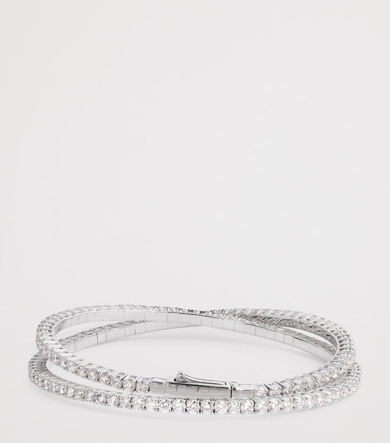 YEPREM Y-Couture white gold diamond crossover bracelet (British brand)