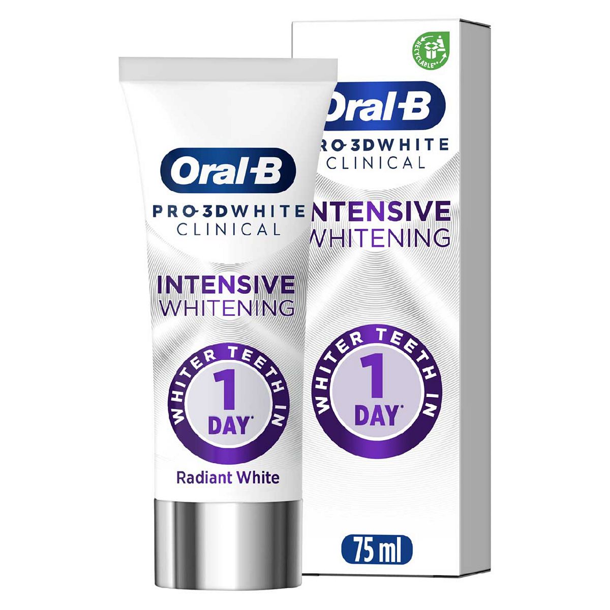 Oral-B 3D White Clinical Intensive Whitening Radiant White - 75ml GOODS Boots   