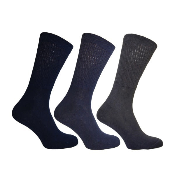 Simply Mens Memory Cushioned Socks (Pack Of 3) (11-14) GOODS Superdrug Shade of Blue  