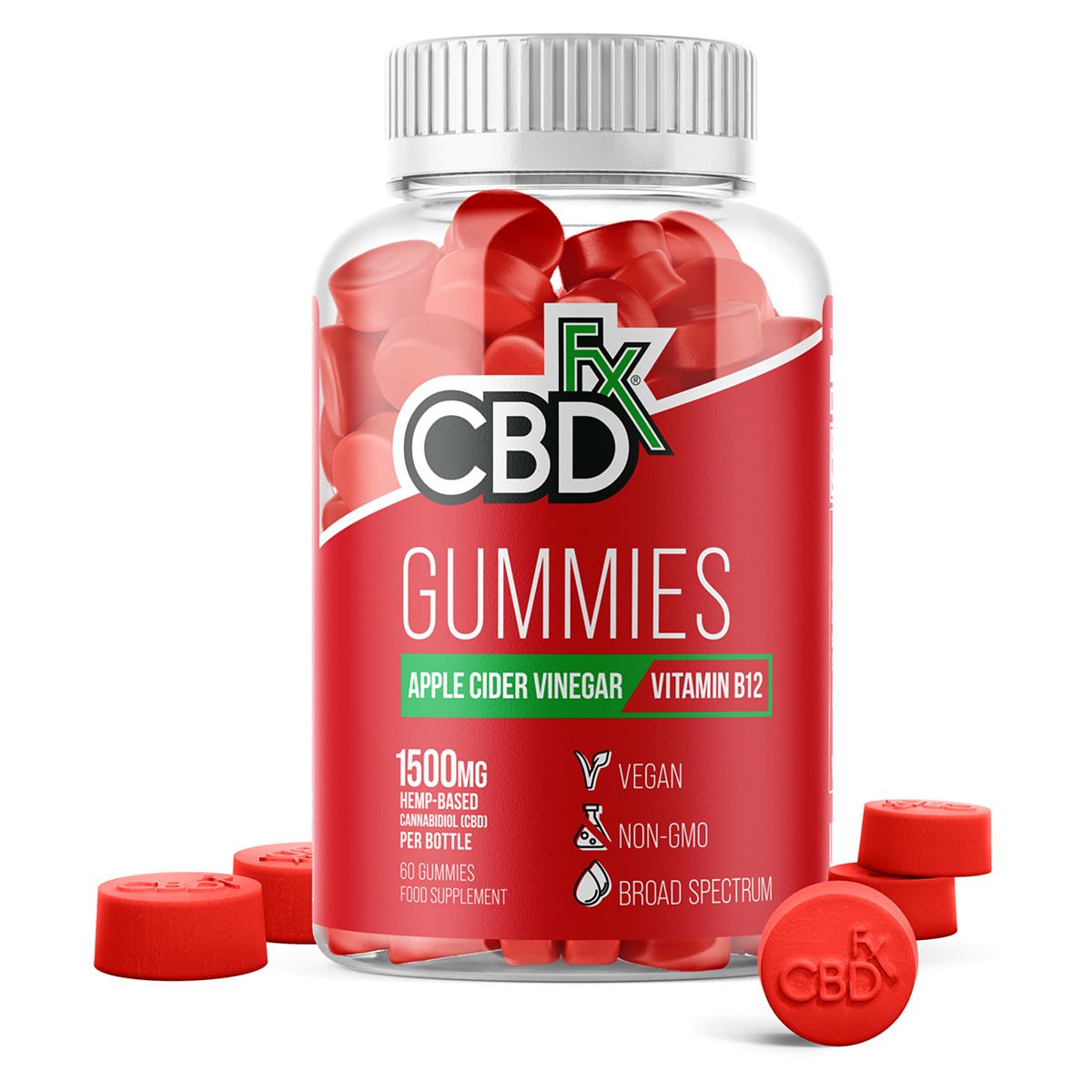 CBDfx Gummies Apple Cider Vinegar & Vitamin B12 1500mg - 60 Gummies Vitamins, Minerals & Supplements Boots   