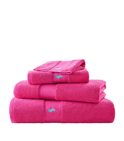 Harrods Embroidered Polo Pony Logo Hand Towel 50cm x 100cm- Buy online at McGrocer