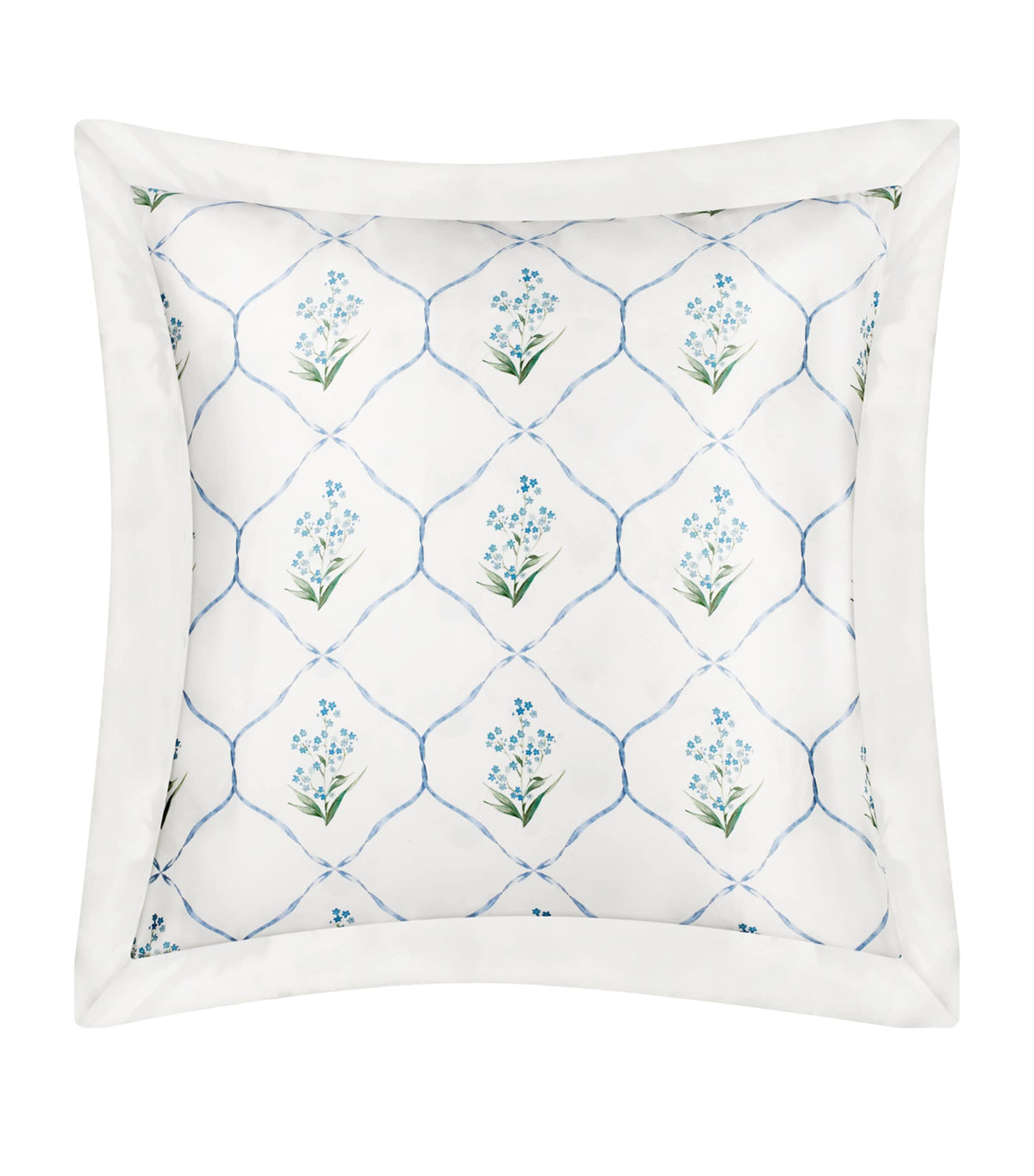 Gingerlily x Memo Press silk Forget Me Not floral pillowcase 65cm x 65cm - British product