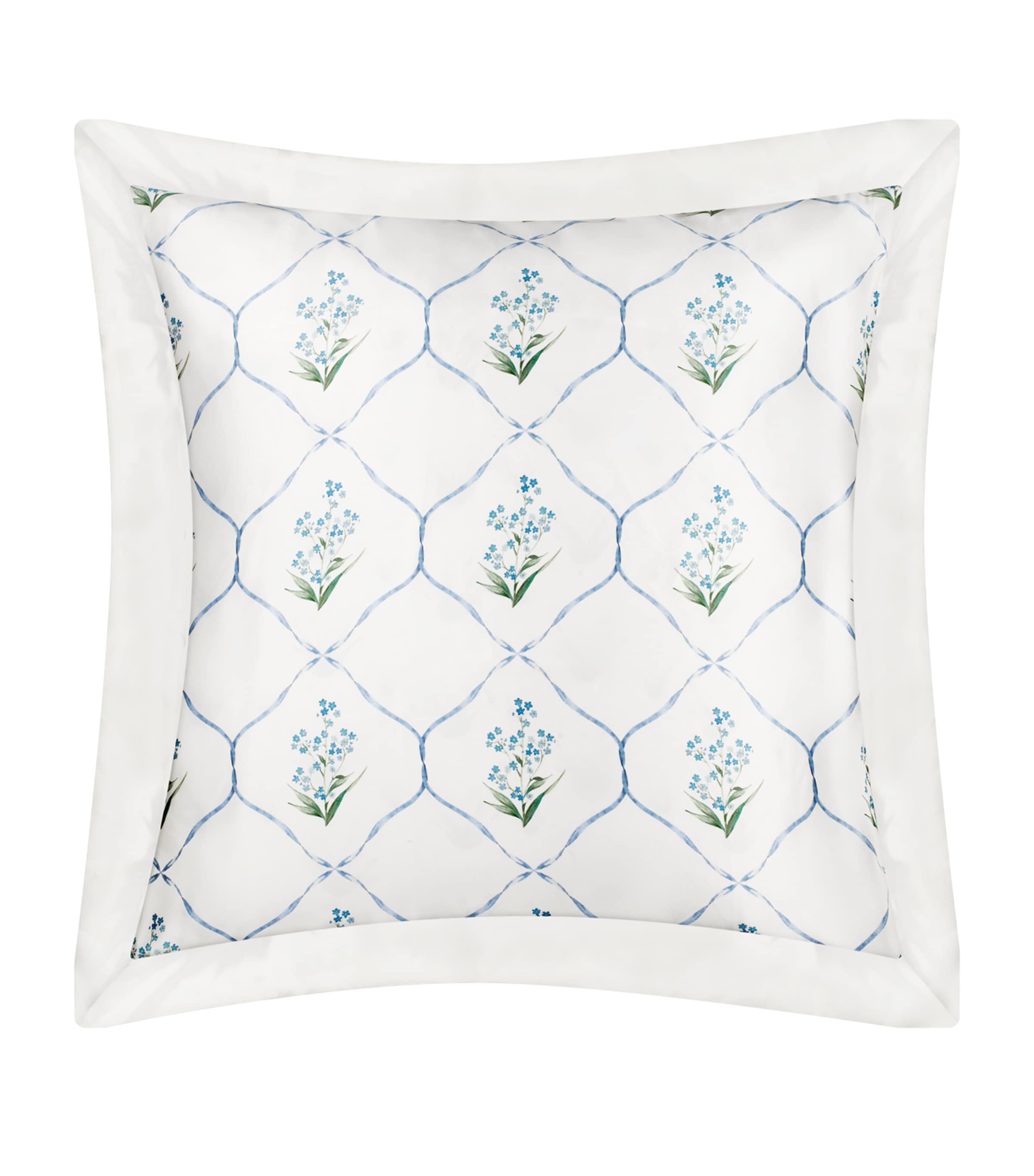 Gingerlily x Memo Press silk Forget Me Not floral pillowcase 65cm x 65cm - British product