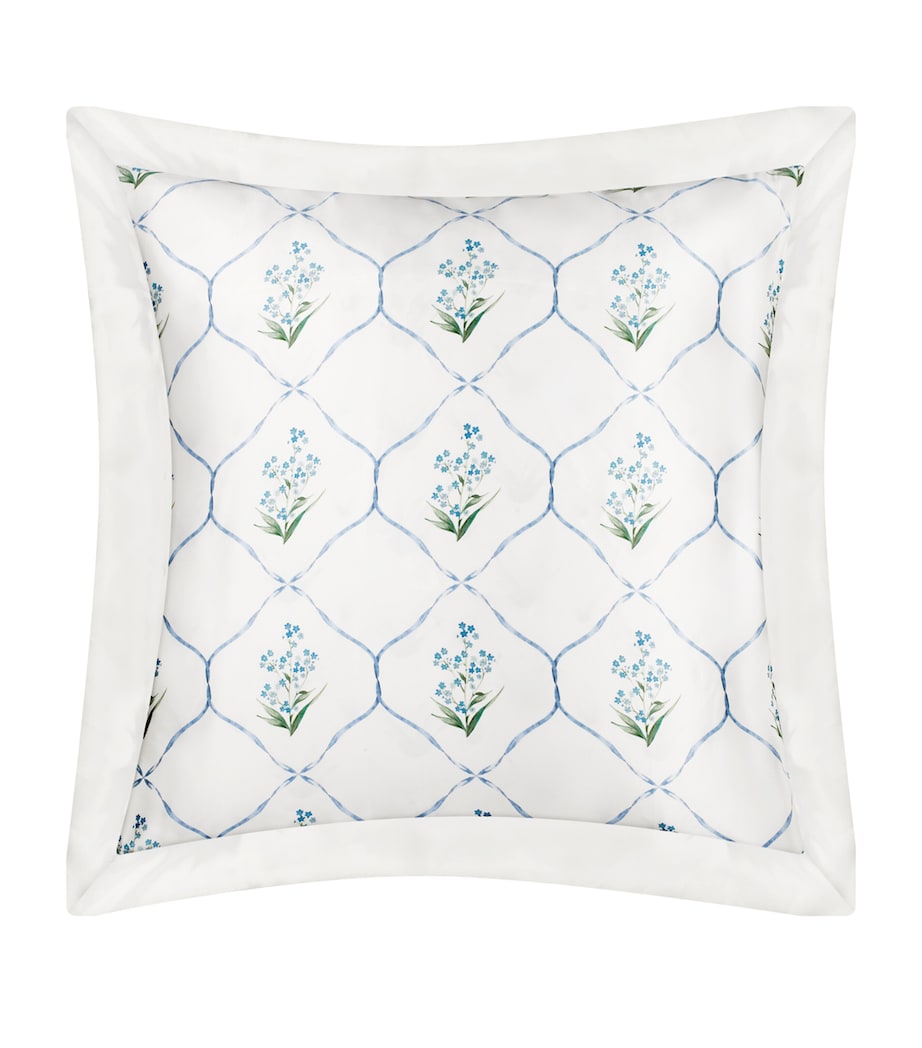 Gingerlily x Memo Press silk Forget Me Not floral pillowcase 65cm x 65cm - British product